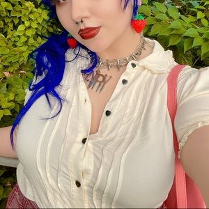 Button Up Collared Hot Topic Blouse